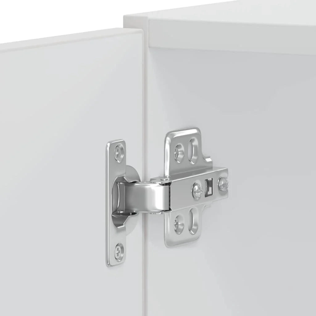 Set di 2 mobili forno compatti con piedini regolabili 60 x 57 x 207 cm legno composito bianco 02_0055696