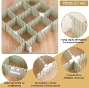 Distributore di Cavi Flessibile Distributore di cavi flessibile da 16 pezzi organizzatore di cavi per armadio, magliette, calze, organizzatore da lavoro (verde)