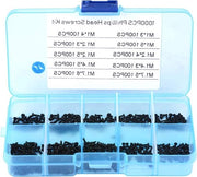 Schraccoppi scheggia a secco 1000 pezzi - piccole viti a testa quadrata - acciaio inossidabile M1 M1.2 M1.4 M1.7 - kit assortito nero.