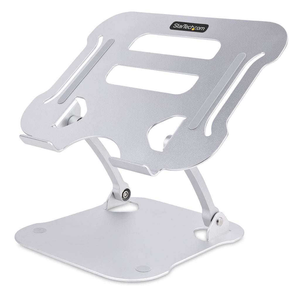 Startech.com supporto per pc portatile da scrivania - stand ergonomico ad altezza regolabile per notebook, rialzo inclinato in alluminio per computer portatili fino a 10kg - alzata portatile da tavolo per laptop - ADJ-LAPTOP-RISER