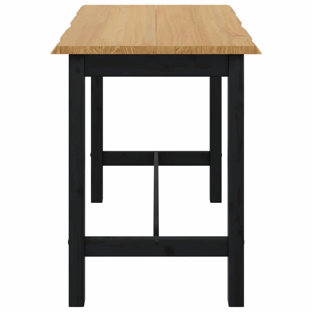 VidaXL Tavolo Alto EKAI Nero 112 x 70 x 91 cm Legno Massello di Pino 42037013