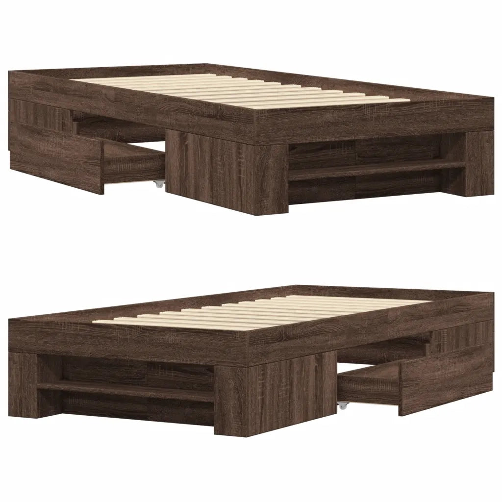 Giroletto senza Materasso Rovere Marrone 75x190cm in Truciolato 3295533