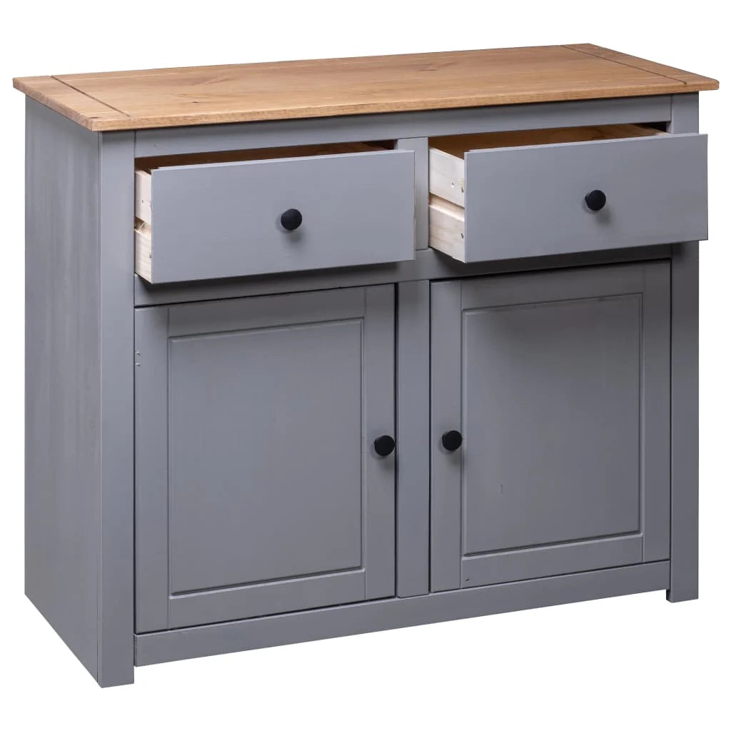 Buffet credenza cassettiera armadio mobile contenitore organizer per cucina soggiorno salotto 93 x 40 x 80 cm Pino massiccio assortimento grigio Panama 02_0031810