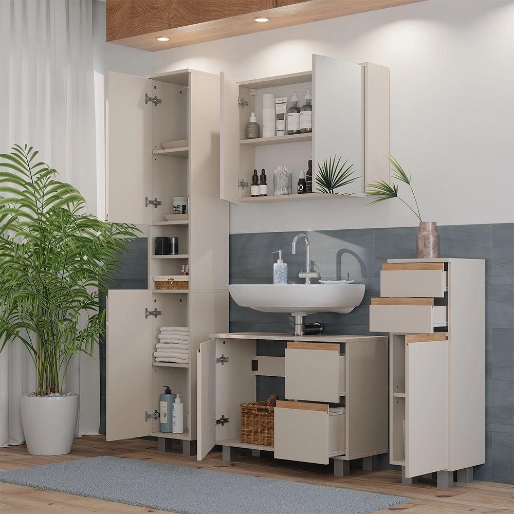 Vicco Set di mobili da bagno Cashmere/Artigianale 4 parti