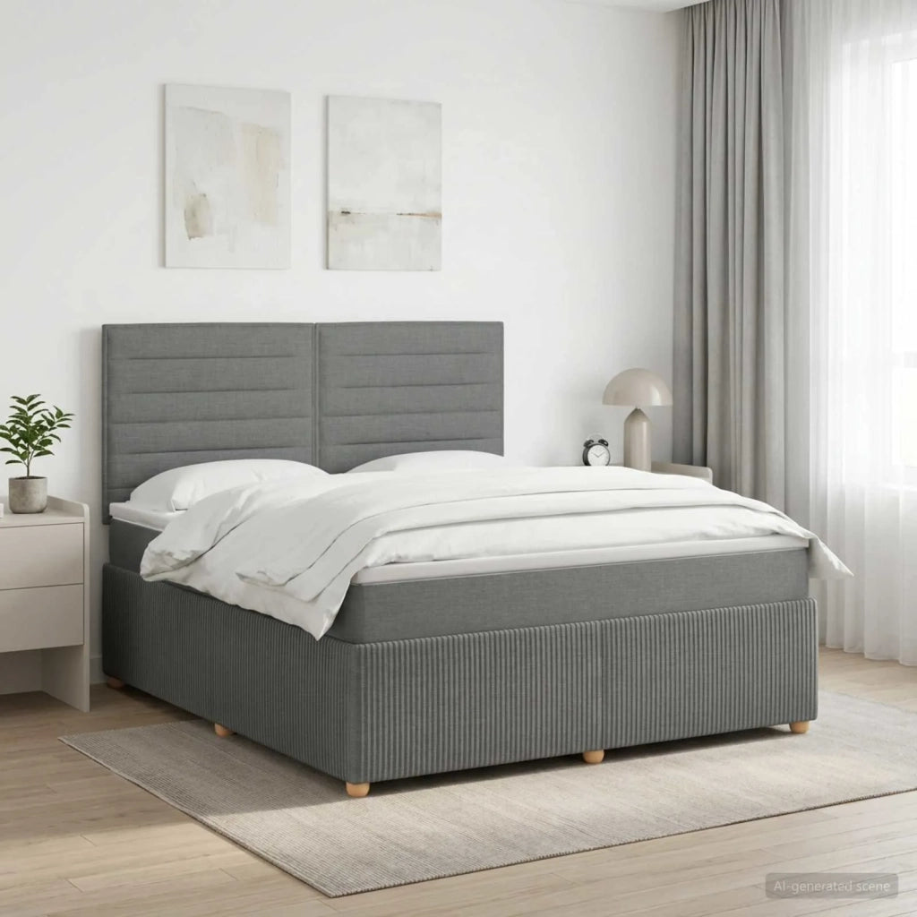 Letto box spring con materasso Grigio Scuro 140 x 200 cm 3454404