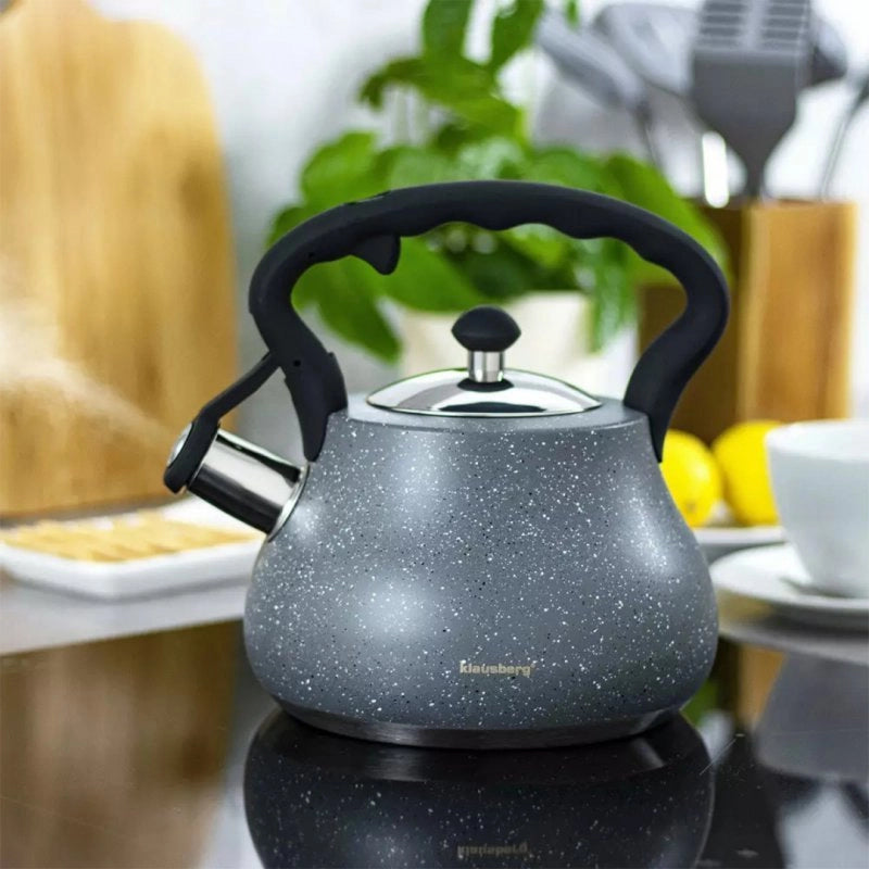 Klausberg KB-7447 Bollitore con fischietto grigio marmo 2,7 l in acciaio inossidabile