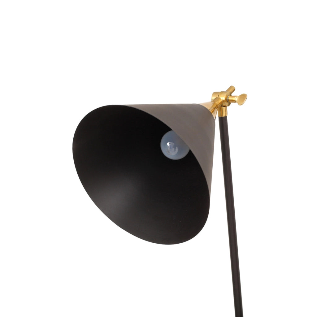 Lampada da terra Celeste in metallo nero e oro