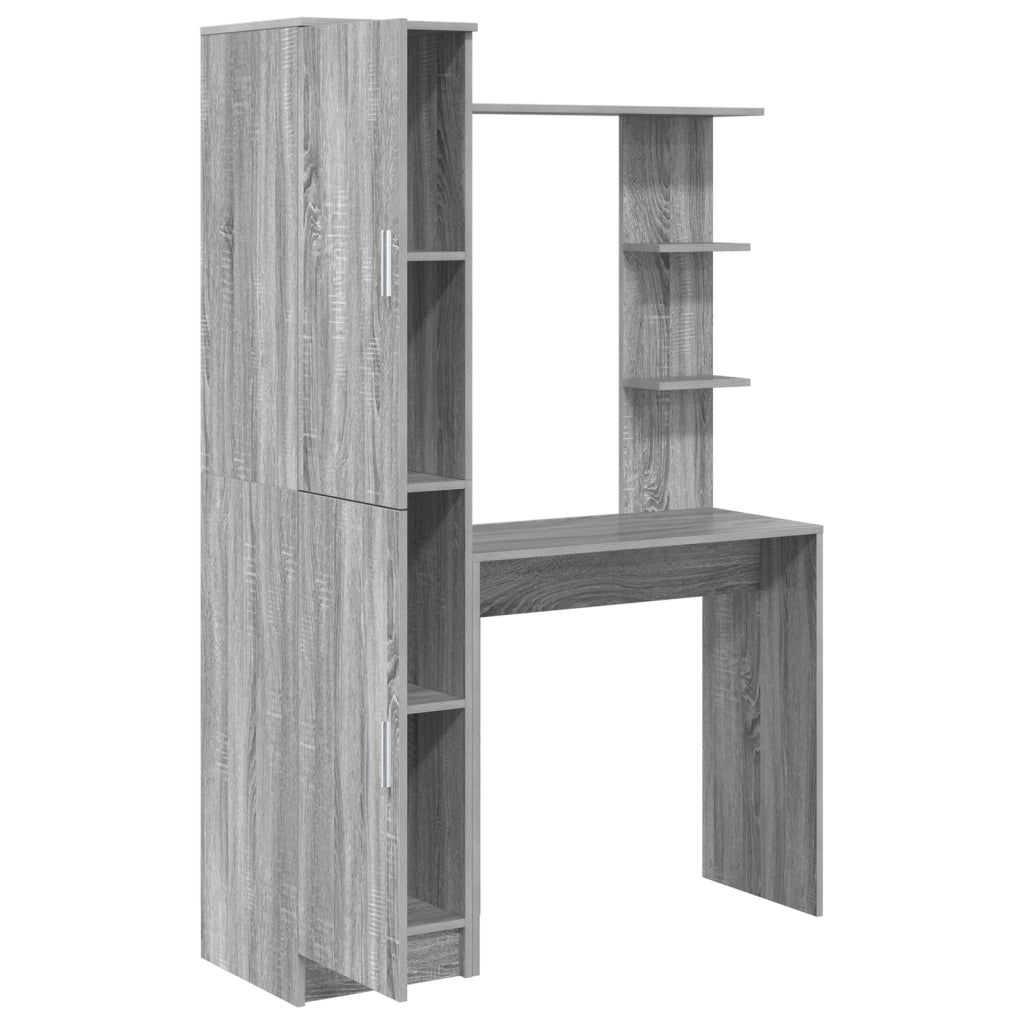 Scrivania con stoccaggio Grigio Sonoma Legno ingegnerizzato