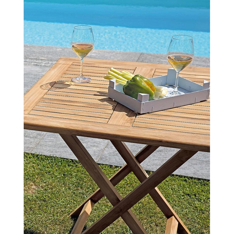 Tavolo Vulcano quadrato MOIA in legno teak - 80 cm