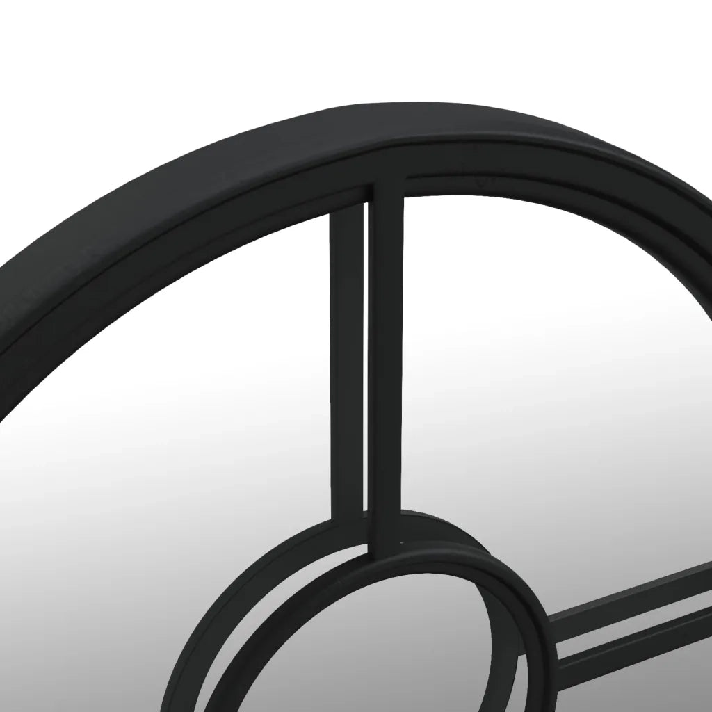 Specchio Nero 60x4 cm Rotondo in Ferro per Uso Interno 3093530