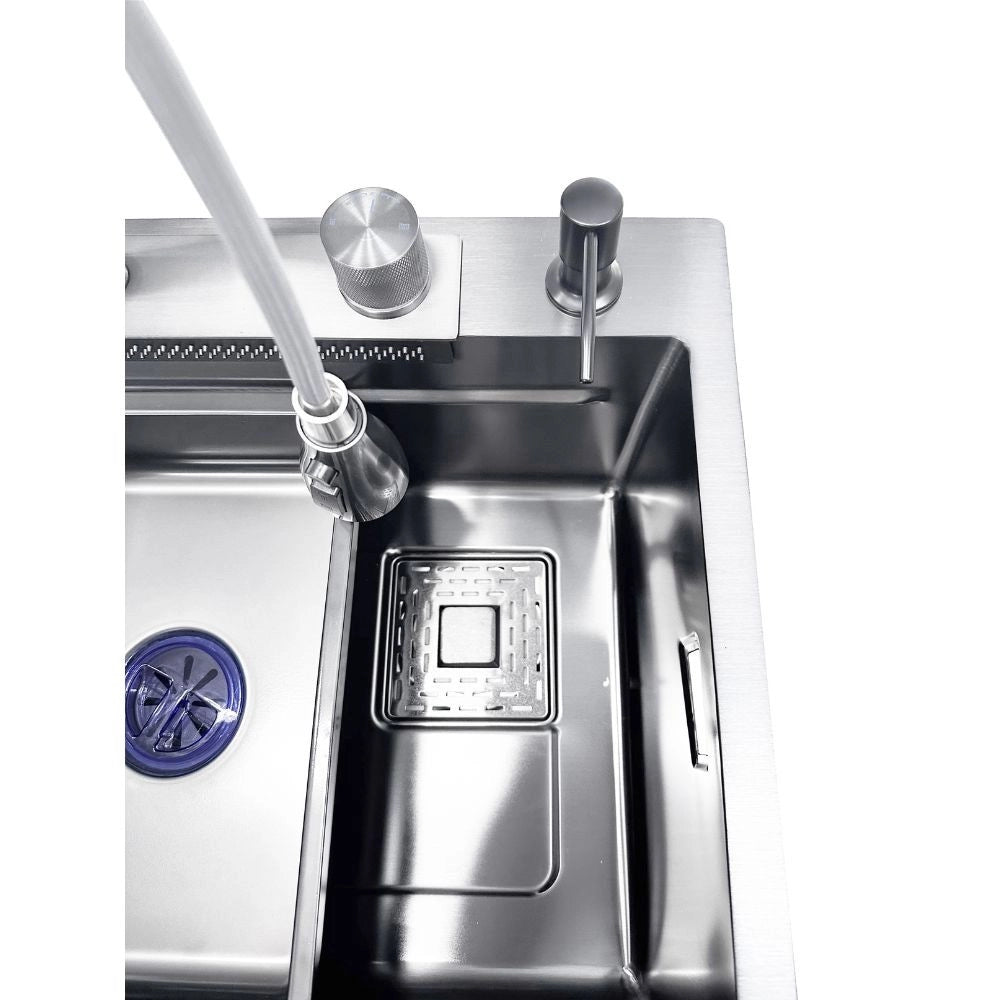 Lavello incasso SA3541 una vasca 75x45 cm. completo di accessori colore inox