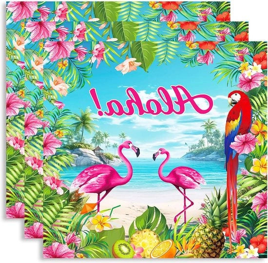 20 servizi per bambini con tema Flamingo Hawaii