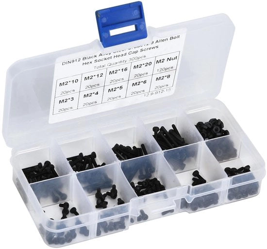 Viti a 3 gusci 300 pezzo - Acciaio inossidabile - 2/3-20 mm - 12,9 di resistenza - Con dado - Viti in acciaio lamellare - Viti a 3 gusci