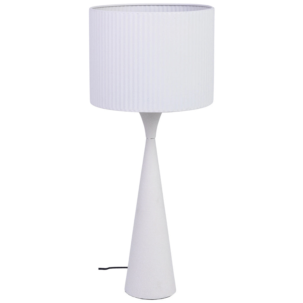 Lampada tavolo metallo bianco 25.5x25.5x47/60h cm