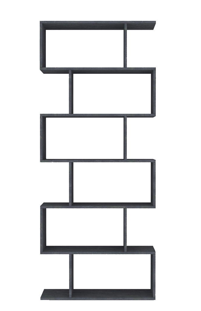 Libreria Moderana 80x24,6x191,8 cm Calli Bianco Lucido e Ardesia
