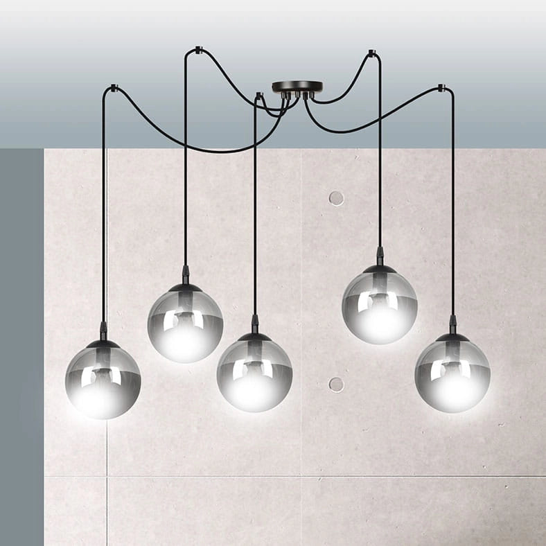Lampadario Emibig GIGI 5, 5xE14 nero grafite dimmer