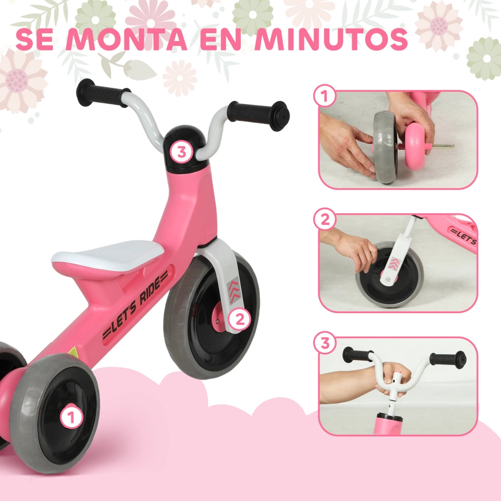 Bicicletta senza Pedali per Bambini 12-36 Mesi con Ruote Silenziose e Manubrio a 60¡ã ¨C zephmum ¨C Rosa