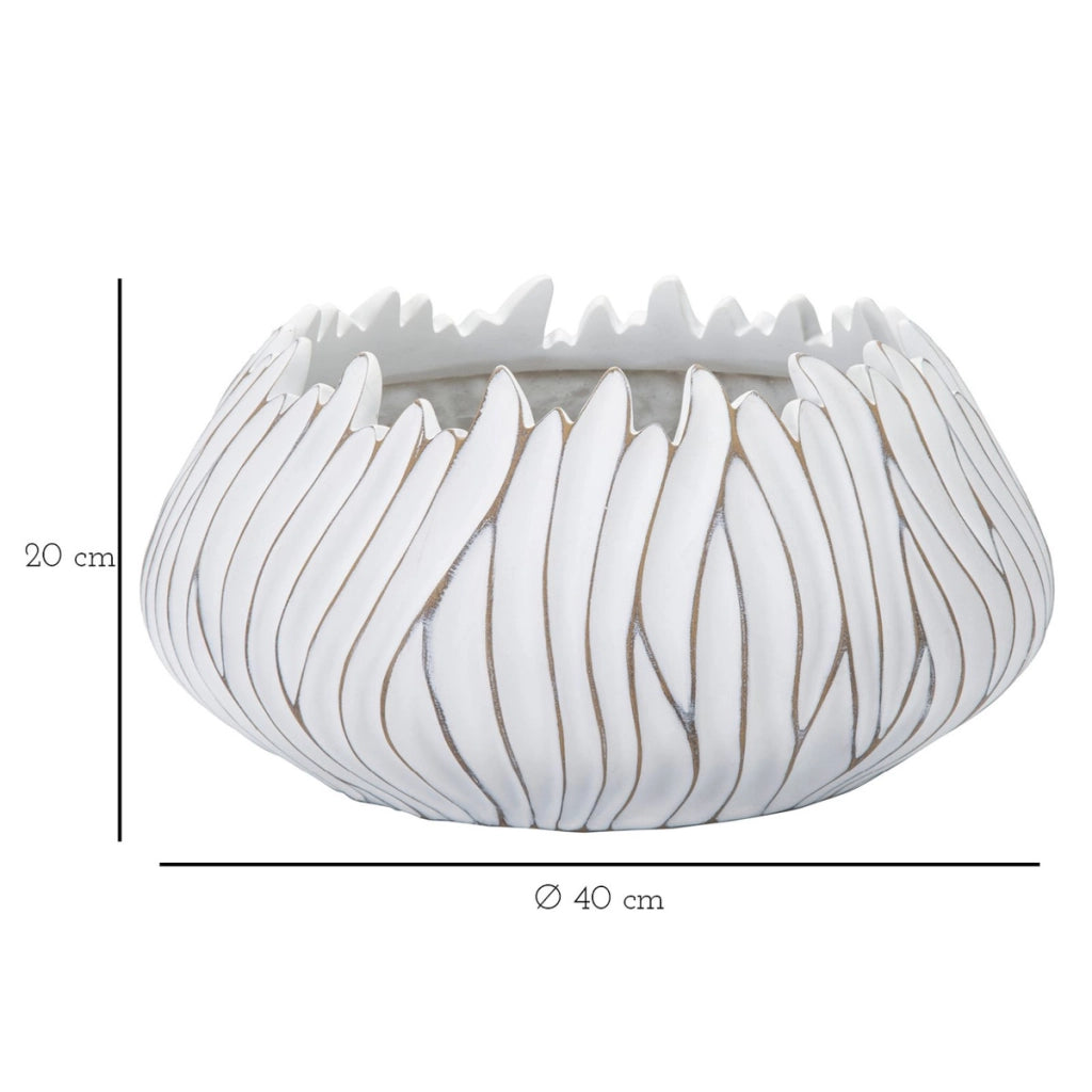 Vaso Decorativo VKH670, Bianco, Poliresina, 40x40x20 cm