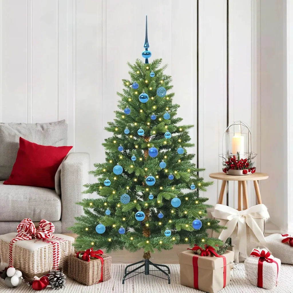Albero di Natale | Decorazioni natalizie artificiale con 150 LED Verde 150 cm PE e PVC