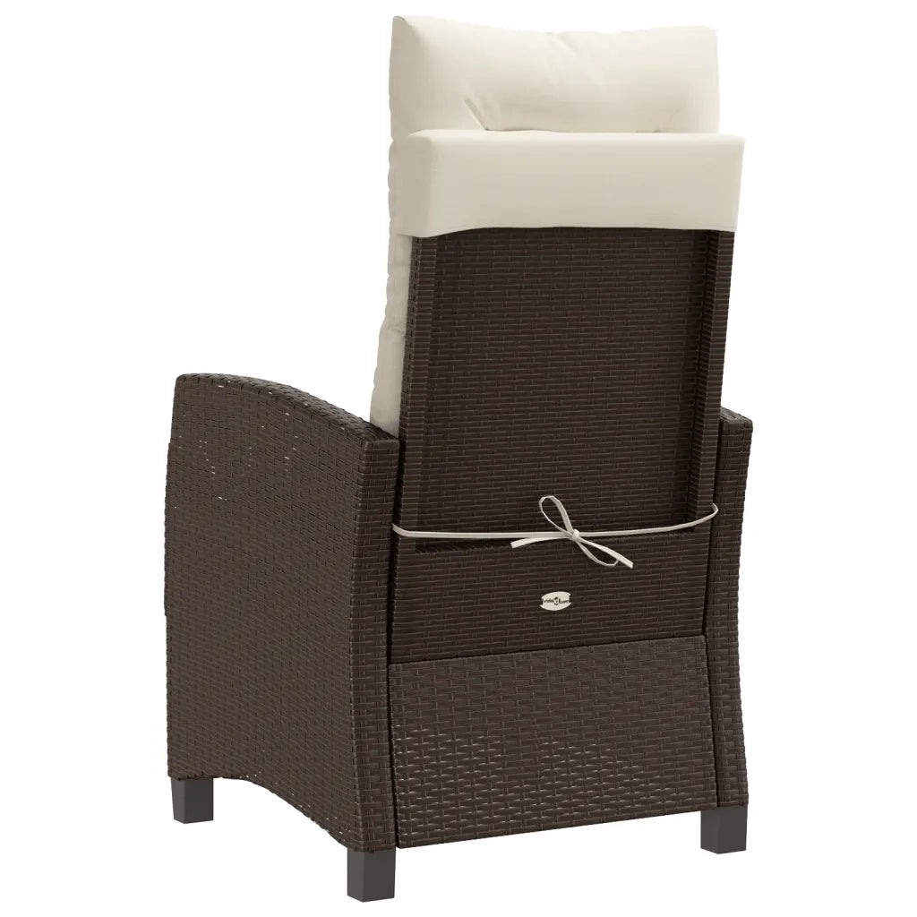 Sedie Reclinabili Giardino 2pz con Cuscini Marrone Polyrattan 365218