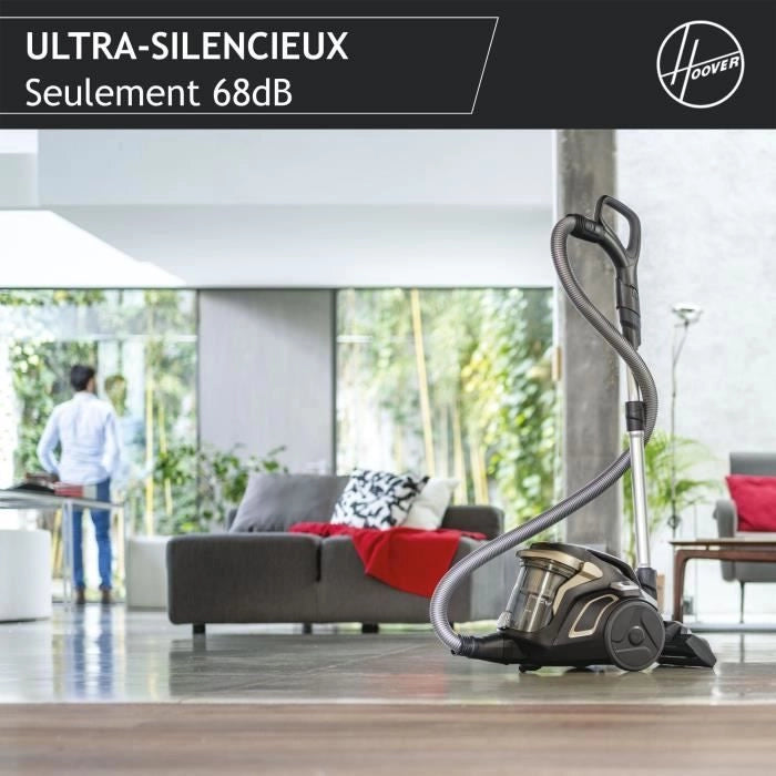 Aspirapolvere a bidone senza sacco - HOOVER - HP720PET - 850 W - 68 dBA - Cassetta 2 L - Speciale per parquet e animali