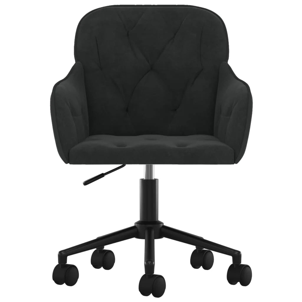 Sedia girevole/poltrona da ufficio/studio in velluto nero 02_0024169