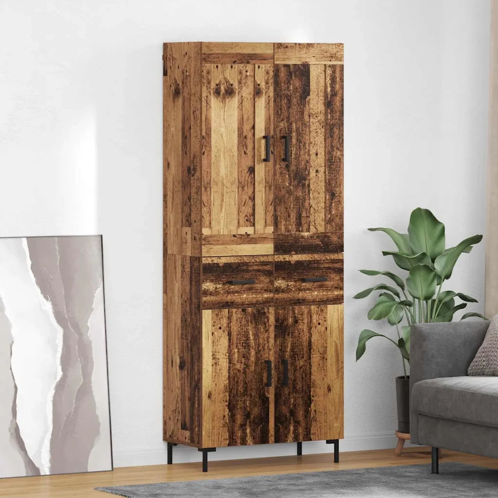 Credenza con cassetto 2 pz | Madia | Buffet da pranzo | Armadio da pranzo Legno vecchio Legno multistrato