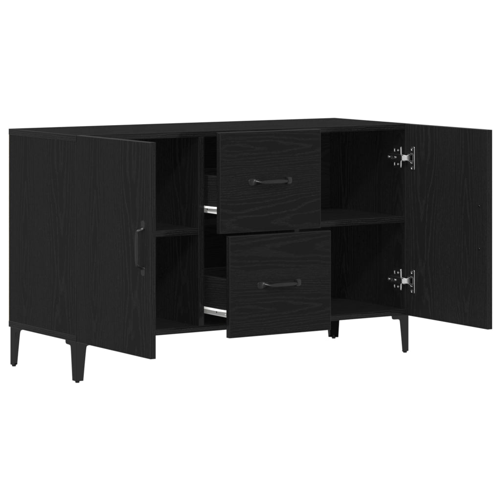 Credenza Nera in Rovere - 100 x 36 x 60 cm - Realizzata in Legno Ingegnerizzato