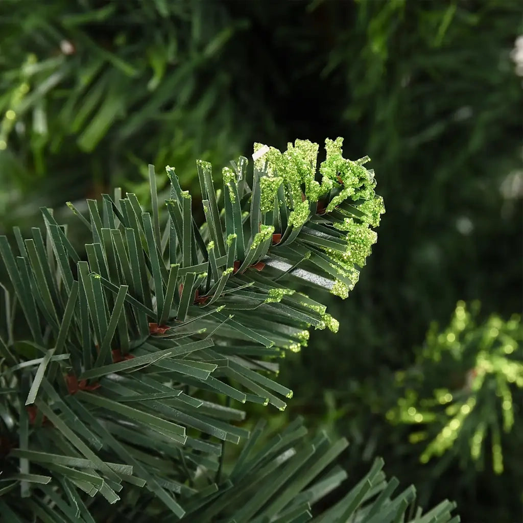 Albero di Natale Preilluminato con Palline Verde 210 cm 3077798