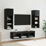 Mobile per TV a Muro 5 pz-Set di 5 Credenza per TV sospesa Rovere Nero 60 x 30 x 30 cm 222026