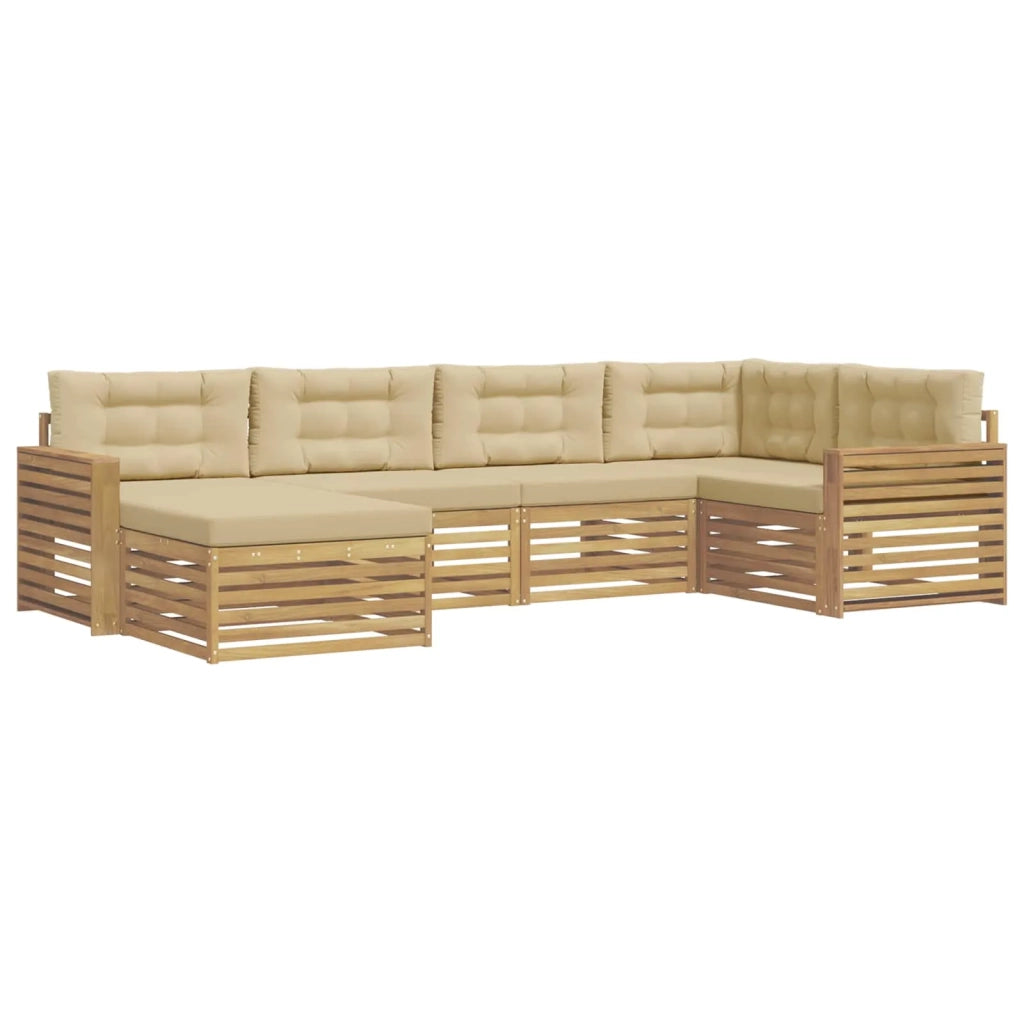 Set di divani da esterno 6 pcs Bianco e Beige 3390773