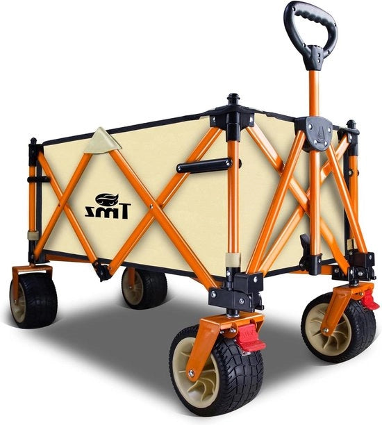 Carrello trasportatore pieghevole con freni - carrello con tetto rimovibile - capacità di carico fino a 120 kg - per esterni e campeggio