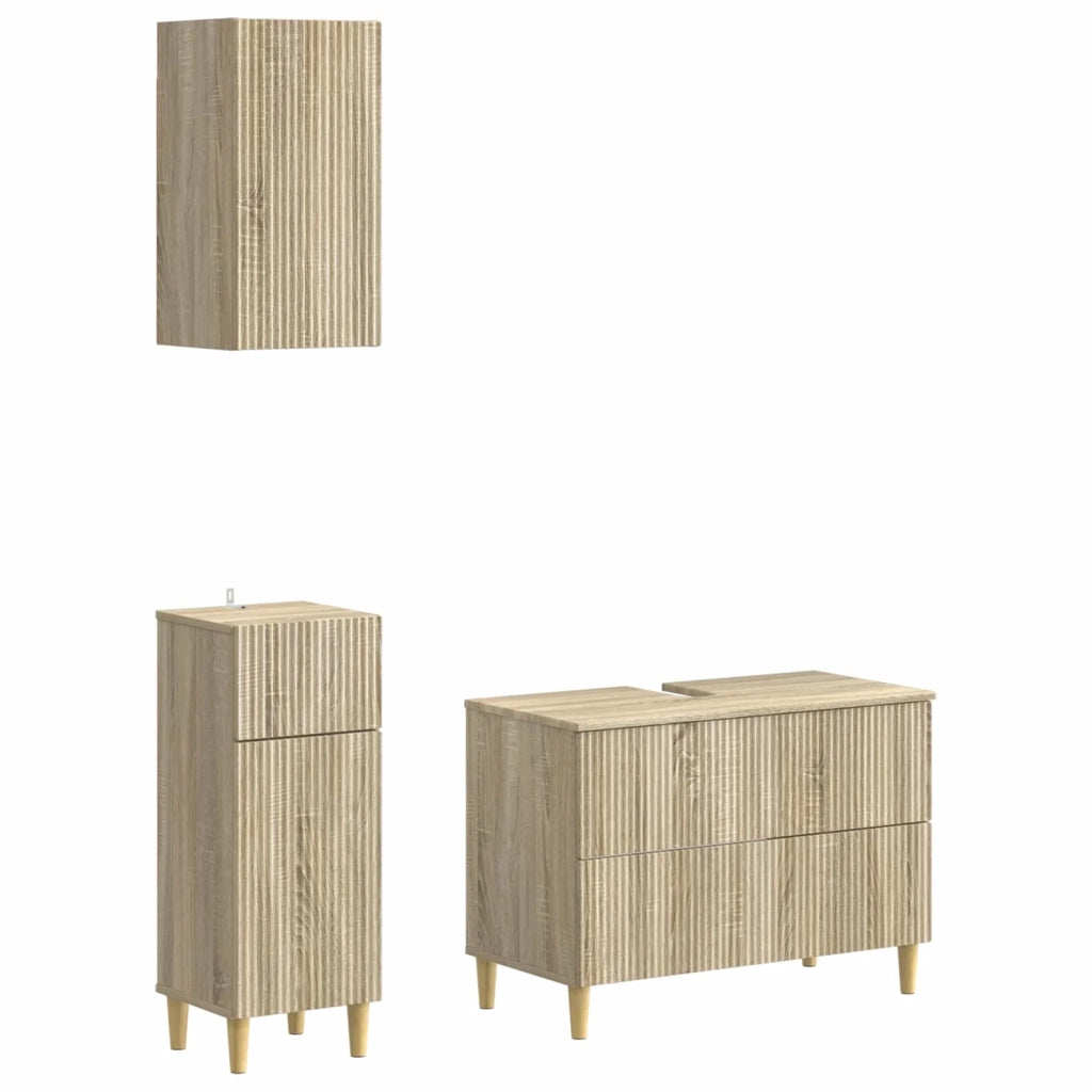 Set di armadietti da bagno in 3 pezzi ARNHEM Rovere Sonoma 3417767