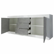 Madia Pasubio, Credenza 3 Cassetti, 210x42x85.8h cm Bianco Lucido