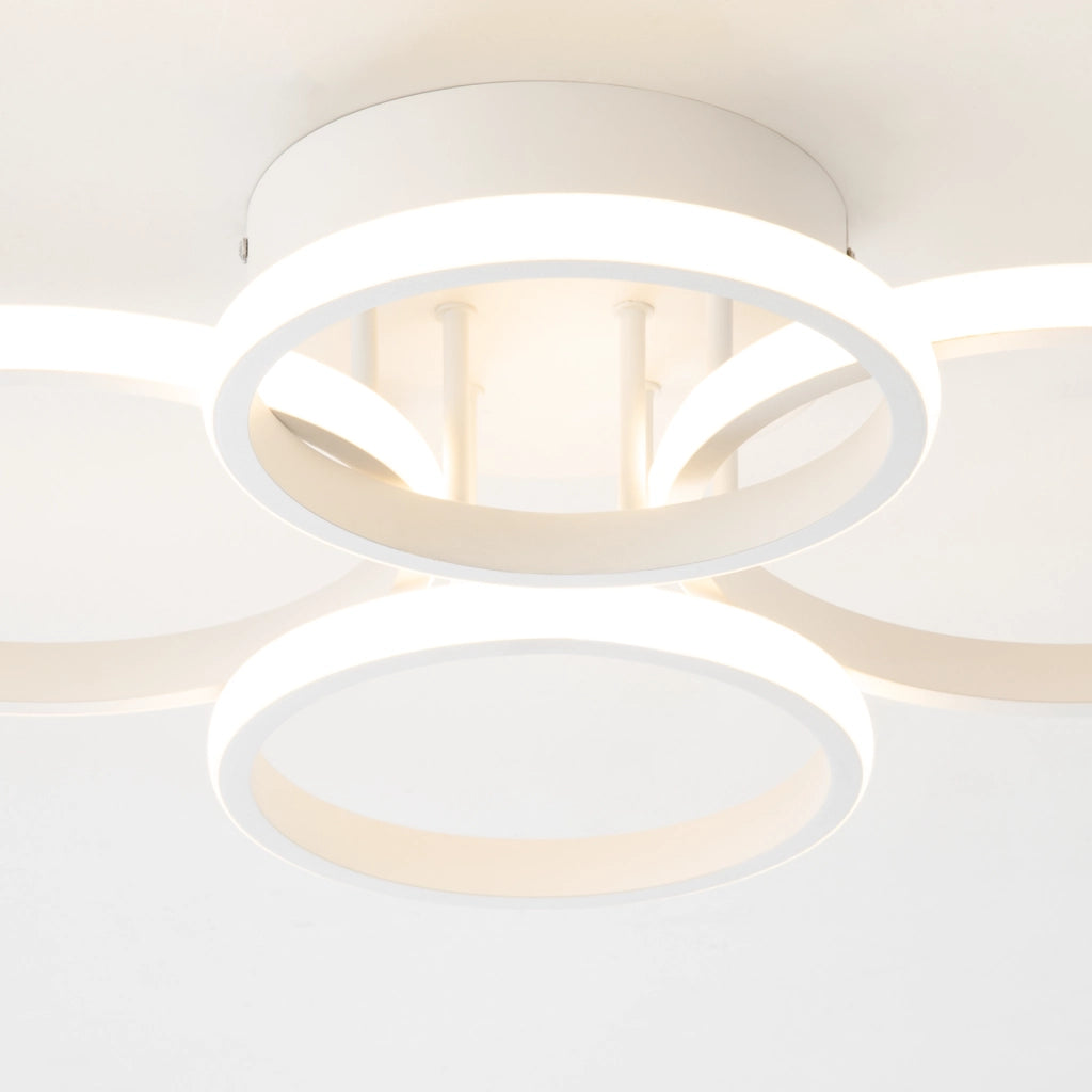 ZMH Lampada da soffitto plafoniera LED moderna bianca 48W 55cm dimmerabile telecomando per soggiorno camera letto