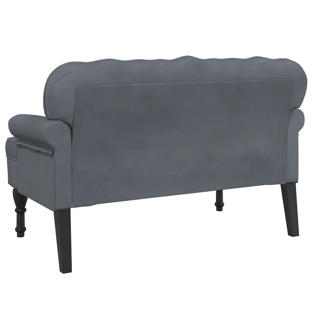 Panca con Schienale Grigio Scuro 119,5x64,5x75 cm in Velluto CFW3914238