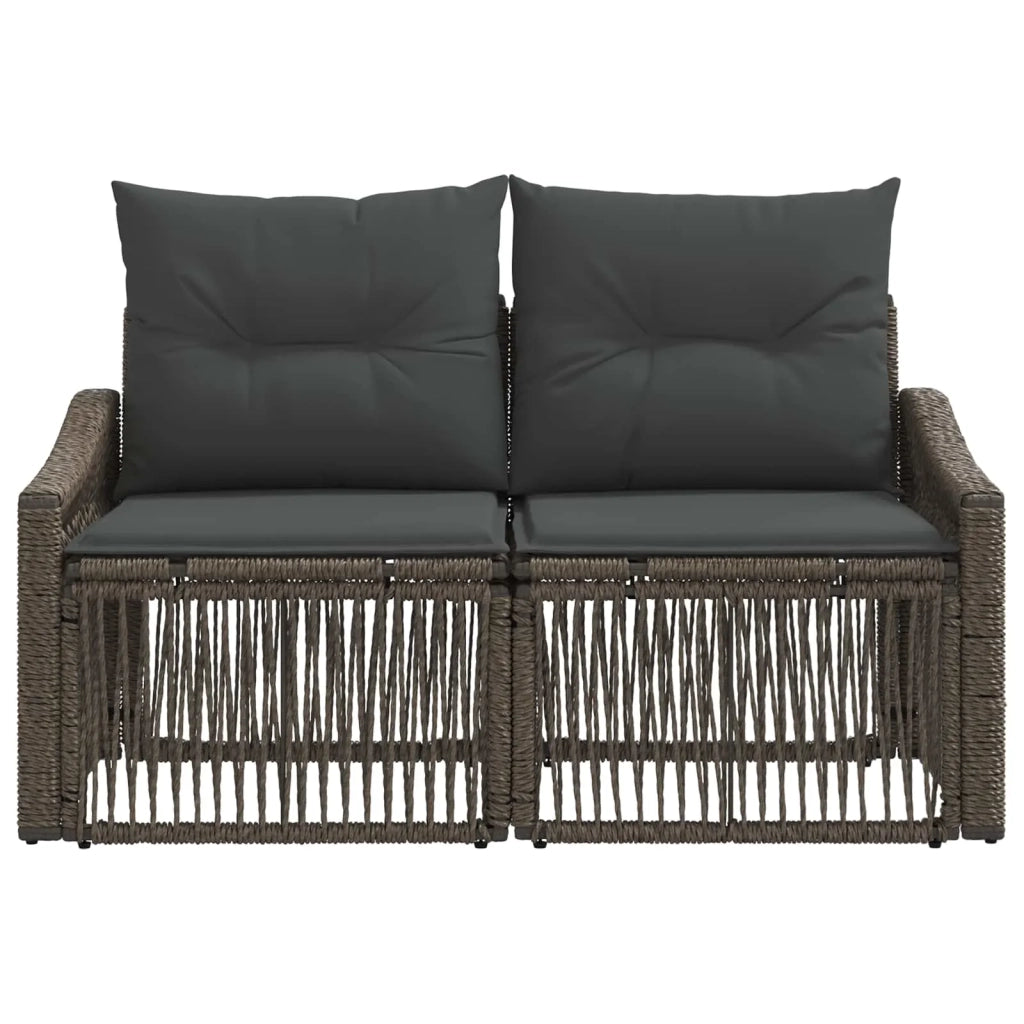 Divano da giardino 2-Numero di posti Grigio polyrattan 42026708