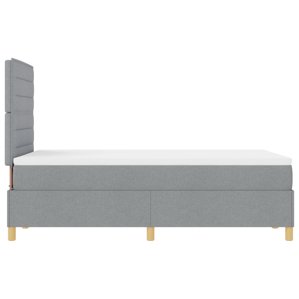 Letto a molle con materasso Grigio chiaro 120x200 cm in tessuto