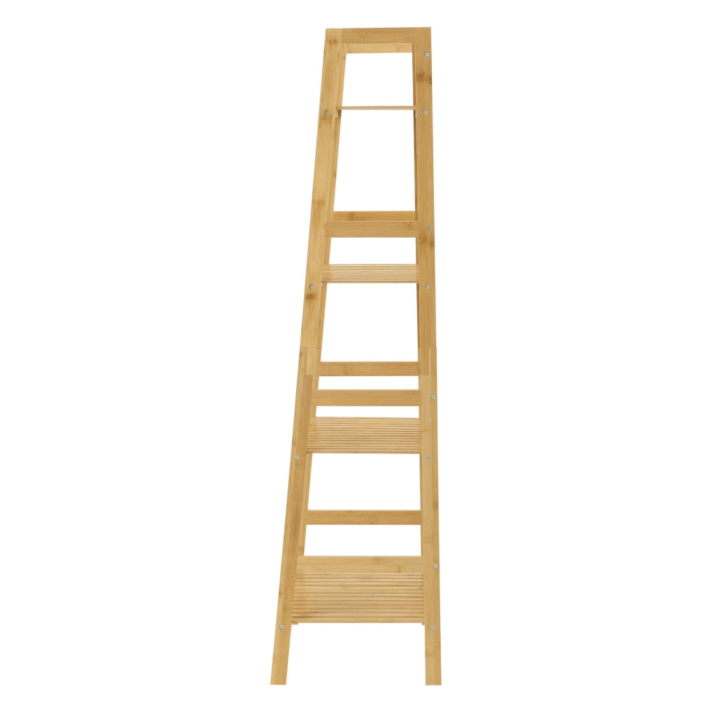 Scaffale a scala in bambù a 4 ripiani 48 x 32 x 123 cm 03_0007726