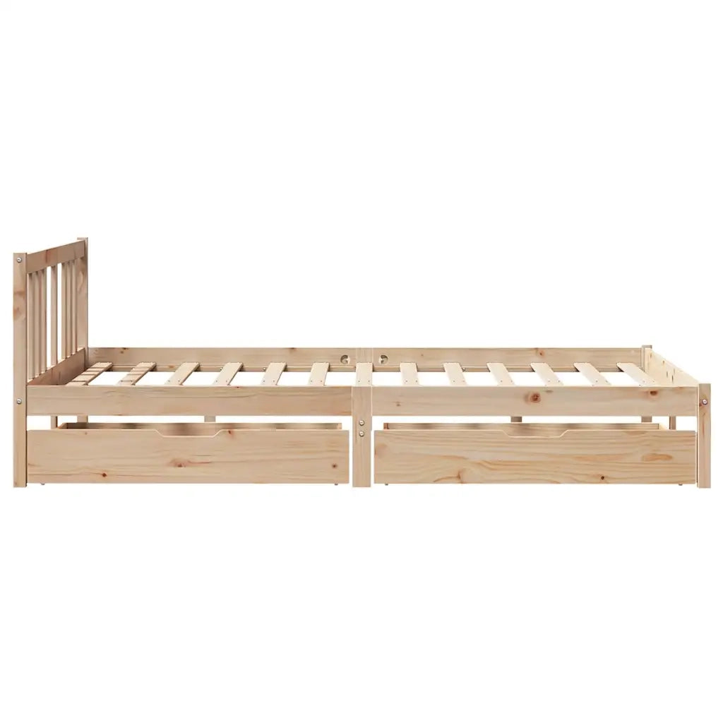 Letto senza Materasso 135x190 cm in Legno Massello di Pino 3301626