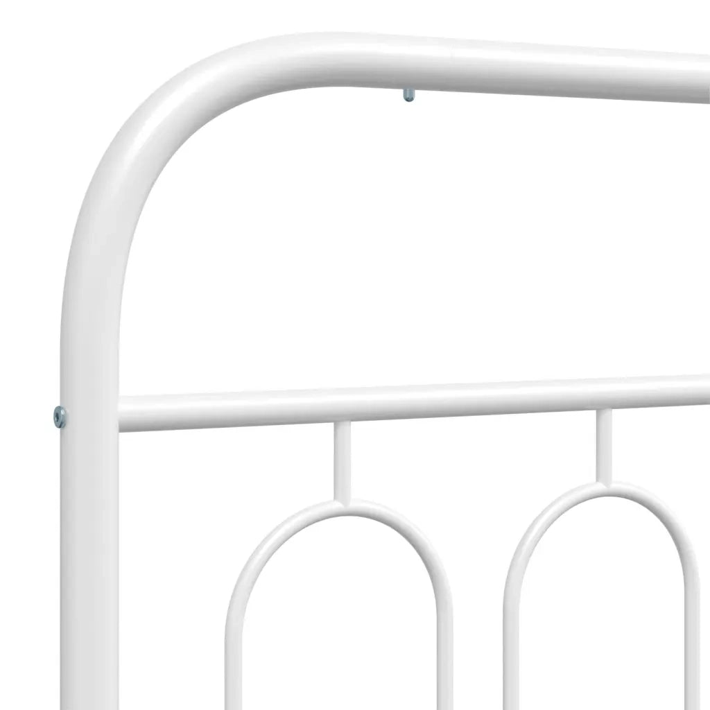 Giroletto con Testiera e Pediera-Struttura Letto Metallo Bianco 193x203 cm 927873