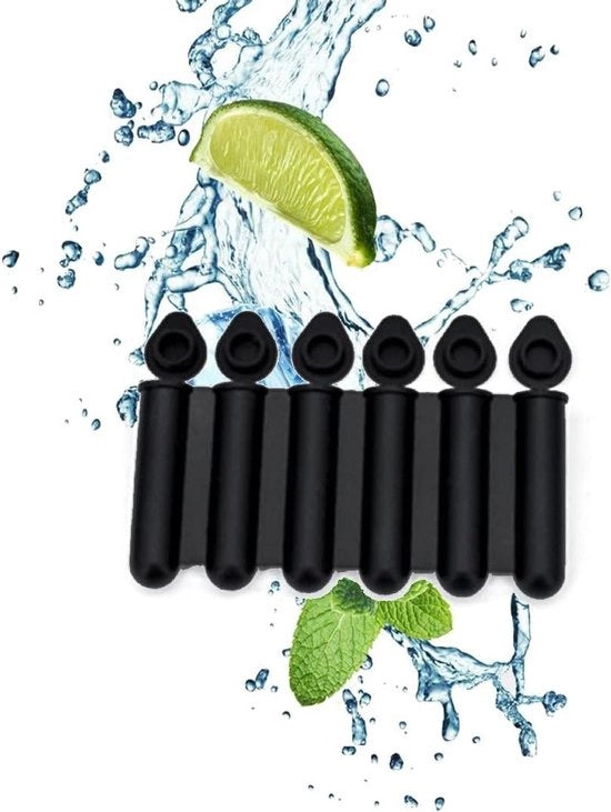 Ijsblokjes in forma di ghiaccio - forma rettangolare con coperchio - per sport drink e bottiglie d'acqua - whisky cocktails - nero