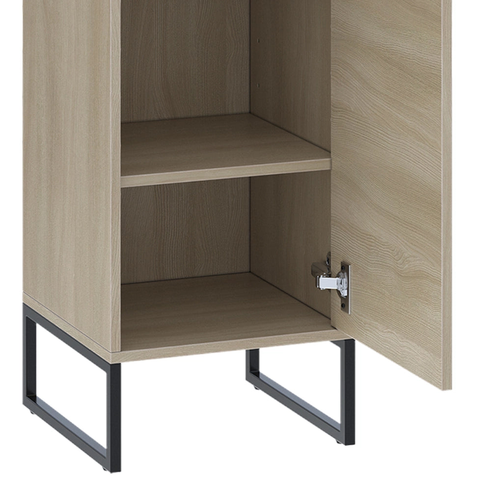 Vicco Mobiletto da bagno Quercia/nero 36 x 185 cm con 2 porte