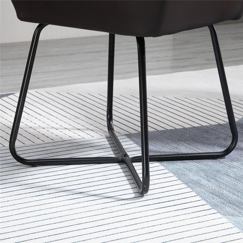 SET 2 SEDIE MODERNE IMBOTTITE IN SIMILPELLE MARRONE