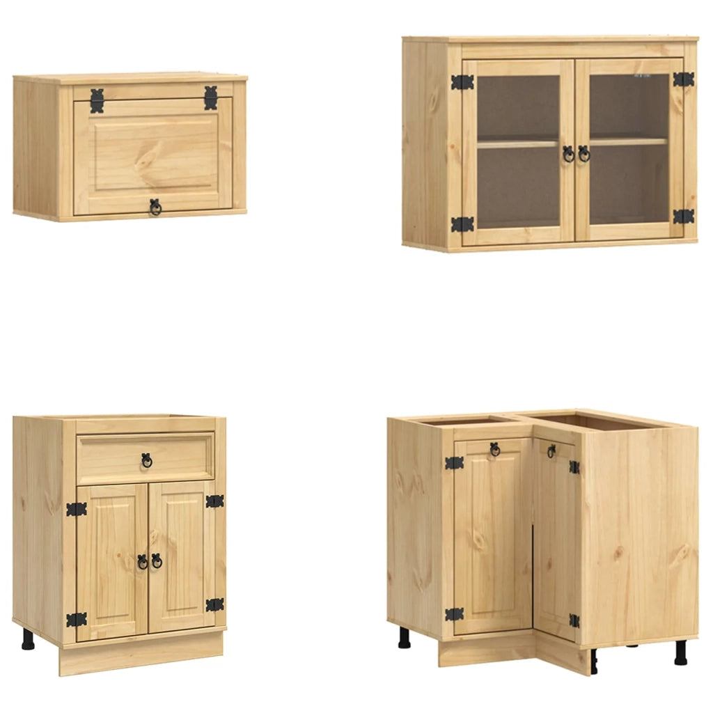 Armadietto con porta SKI 8 pcs Marrone Miele Pino massello