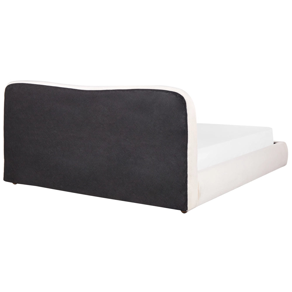 Letto contenitore Bianco Boucle Poliestere Tessuto 180 x 200 cm Design moderno e minimalista