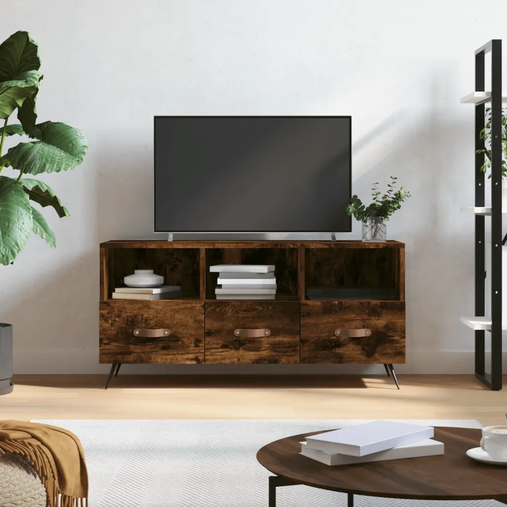 Mobile TV | Armadietto TV | Mobile Porta TV Rovere Fumo 102x36x50 cm in Legno Multistrato