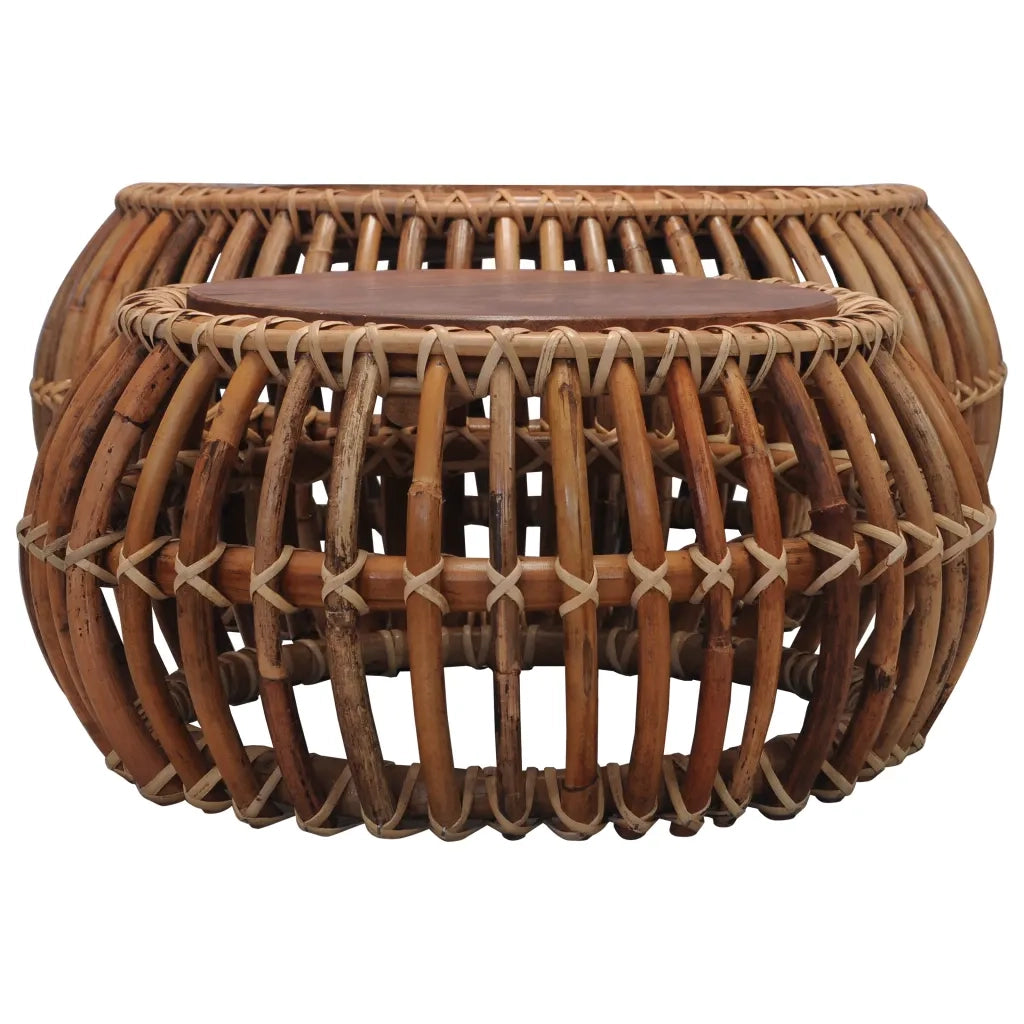 Tavolini da Salotto 2 pz in Rattan Naturale 283082