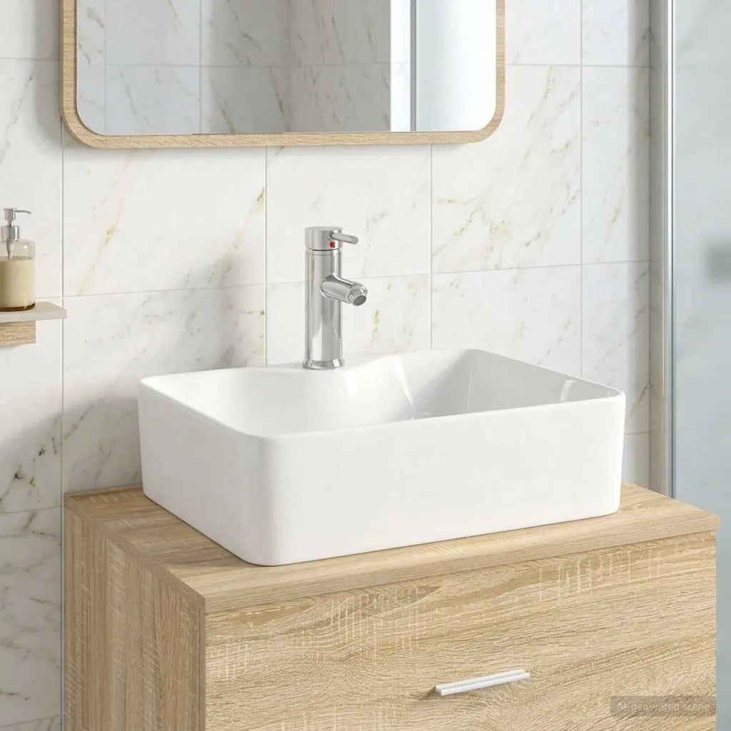 Lavabo da bagno Cromato 48,5 x 37,5 x 13 cm Metallo 890230