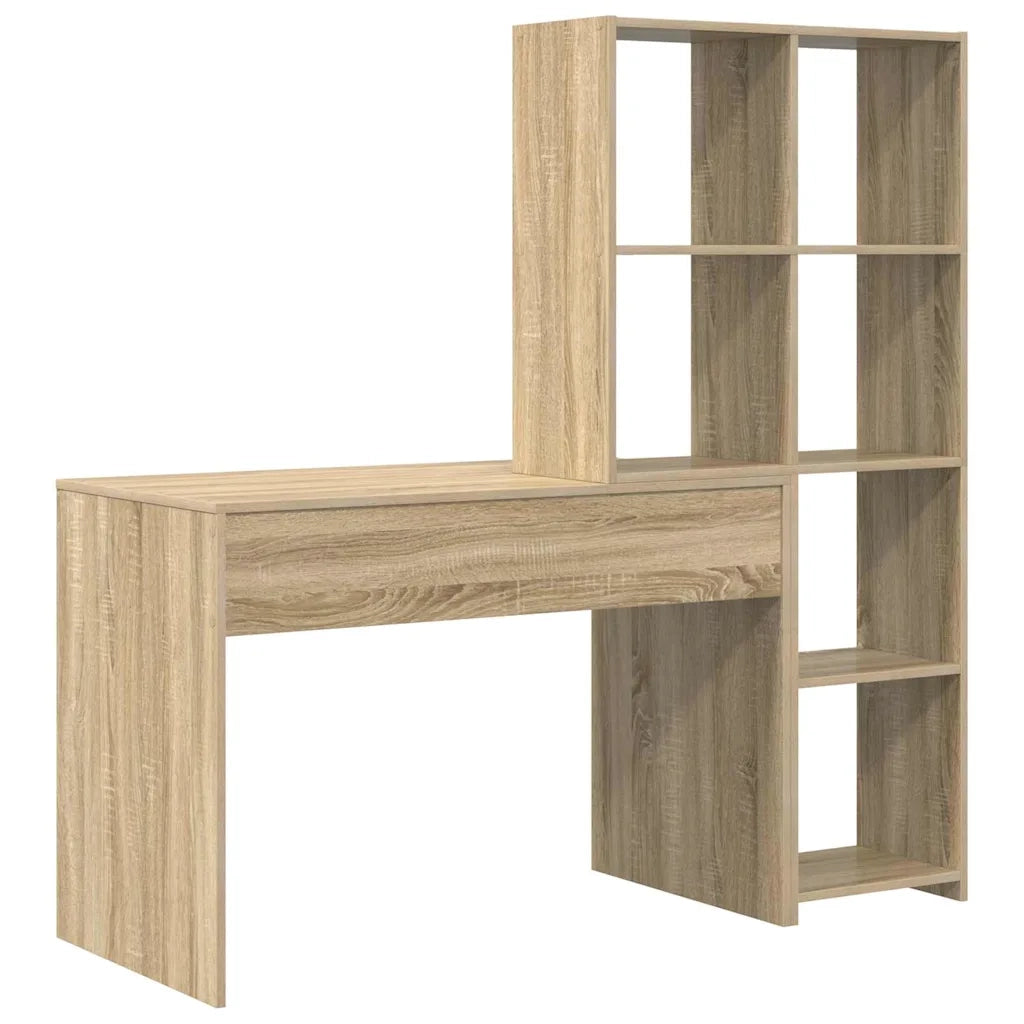vidaXL Scrivania rovere sonoma 138.5 x 55 x 143 cm Legno multistrato